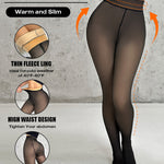 ChicMe ShapeLift 2-Piece Magic Thick Fleece Lined Leggings High Waist Thermal Pantyhose Warm Leggings 3 Shades（Size Regular/Large/Extra Large）