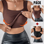 Chicme Contourx 2 Piece U Neck Shapewear Built In Bra Tank High Strechy Sleeveless Slim Fit Tops Camisole