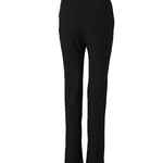 Zipper Fly High Waist Straight Leg Work Trousers Casual Elastic Back Waist Seam Front Business Pants