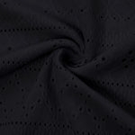 Sleeveless Ruched Cinched Waist Draped Bandeau Dress Eyelet Embroidery Slit Asymmetrical Hem Vacation Dress