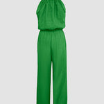 Womens Spaghetti Strap Drawstring Tied Waist Jumpsuit Casual Overalls