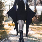 Lace-up Batwing Sleeve Bodycon Dress