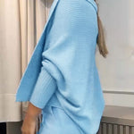 Lapel Batwing Sleeve Casual Cardigan Open Front Sweater (ONLY)