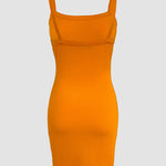 Bandeau Spaghetti Strap Sleevless Mini Dress Casual Slim Fit Bodycon Dress
