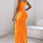 Spaghetti Strap U-Neck Casual Maxi Dress Slim Fit Cami Vacation Dress