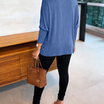 Women's Cowl Neck Batwing Sleeve Top Casual Long Sleeve Loose Pullover Comfortable Soft Drape Blouse