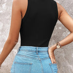 Women's Rhinestone Argyle Pattern Ribbed Tank Top Slim Fit Top