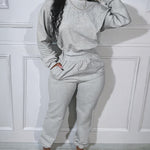 Women's 2 Piece Tracksuit Set Rhinestone Cropped Top and High Waisted Jogger Pants Casual Lounge Set with Pockets