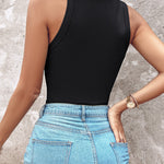 O-Neck Sleeveless Basic Slim Fit Skinny Tank Casual Top(Without Pads)