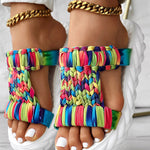 Braided Cutout Round Toe Casual Slippers