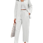 Linen Shirts Loose Long Pants Beach Outfits - Nadorine (Us Only)