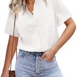 Short Sleeve Blouses Lightweight Loose Top - Nadorine (Us Only)