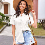 Short Sleeve Blouses Lightweight Loose Top - Nadorine (Us Only)