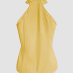 2 Pieces Outfits Sleeveless High Neck Cargo Pockets Design Top And Casual Cuffed Long Pants Set