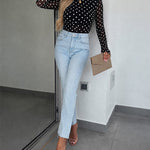 Women's Mesh Polka Dot Top Lined Sheer Long Sleeve Tee Crewneck Slim Fit Layering Under Base Top with Thumbholes