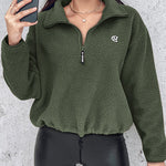 Stand Collar Zipper Design Casual Sweatshirt