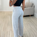 High Waist Drawstring Elastic Waist Wide Leg Casual Pants
