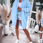Women's Oversized Fleece Zip Up Hoodie Coat Long Sleeve Mid-Length Sweatshirt