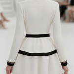 【24-hour shipping out】Elegant Urban High Quality Long Sleeve Top And Pleated Skirt Two Piece Set