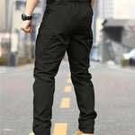 KZZ Men's Solid Color Flap Pocket Zipper Fly Cargo Pants without Belt Accessories