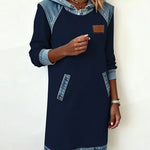 Alexa | Cozy Contrast Hooded Dress