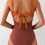 Contrast Patchwork One-Piece Swimsuit