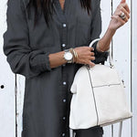 Margovil Stylish Button Down Denim Shirt Dress ( 4 Colors)