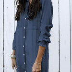 Margovil Stylish Button Down Denim Shirt Dress ( 4 Colors)