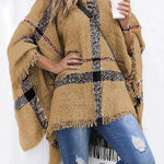 Margovil Chicest Tassel Lattice Cloak Poncho Sweater
