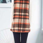 Margovil Lush Sleeveless Plaid Jacket Vest with Pockets