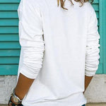Margovil V-neck Long Sleeve Solid Basic Shirts