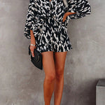 Margovil V Neck Batwing Sleeve Printed Romper