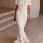 Margovil Short Sleeve Waisted Bodycon Fishtail Dress(6 Colors Available)