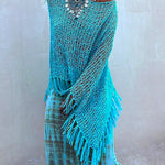 Margovil Stylish Hollow Out Tassel Poncho Sweater