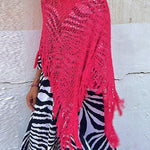 Margovil Stylish Hollow Out Tassel Poncho Sweater