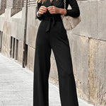 Margovil Wrap V Neck Long Sleeve Tie Waist Jumpsuits(3 Colors Available)