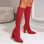 Gabriella | WOMEN'S KNITTED SOCK BOOTS WITH BLOCK HEEL