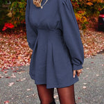Margovil Ruched Waisted Swing Mini Dress(6 Colors Available)