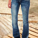 Margovil Button Down Bell Bottom Jeans with Pockets