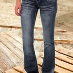 Margovil Button Down Bell Bottom Jeans with Pockets