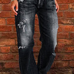 Margovil Casual One Button Ripped Jeans with Pockets