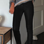 Margovil Slim Fit Faux Leather Leggings Pants with Pockets