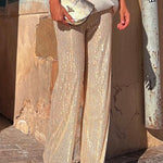 Margovil Elastic Waist Wide Leg Sequin Pants