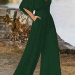 Margovil Deep V Neck High Waist Wide Leg Jumpsuit