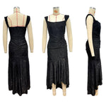 Black bell floral maxi dress