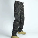 KZZ Men's Solid Print Pocket Zipper Waterproof Tactical Work Pants