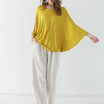 Vintage Loose Round-Neck Batwing Sleeves Shirts