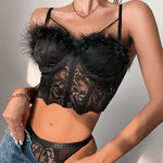 Nadorine Bustier Corset Top Lace Fishbone Feather Tassel Pure Desire Vest