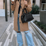 Retro British style mid-length coat