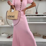 Solid Color Backless Off-shoulder Gathered Slim Maxi Dress